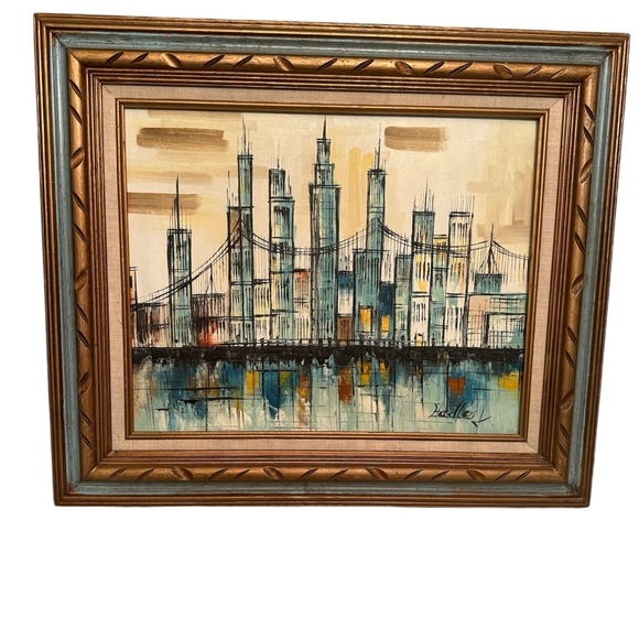 Mid century modern original on cavas signed by Hadley - Picture 1 of 7